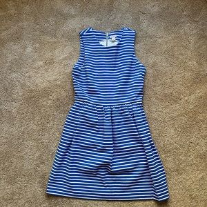 JCREW Blue and White striped, sleeveless dress Small